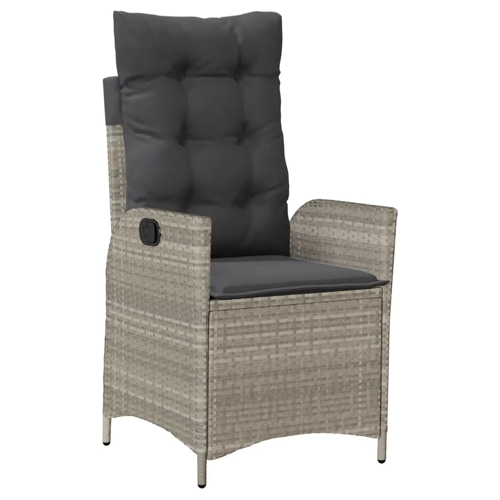 Set Pranzo da Giardino 9pz con Cuscini Grigio Chiaro Polyrattan 3213132