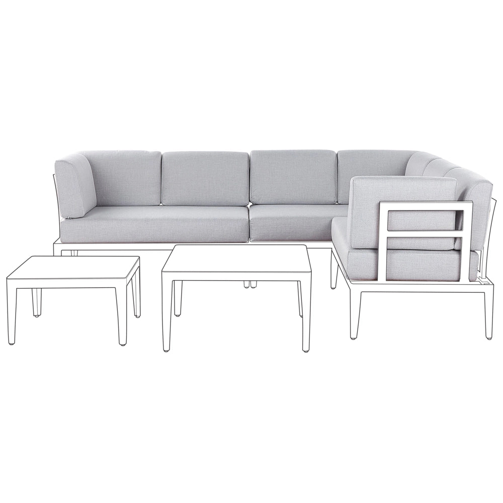 Set di copricuscini da giardino da seduta grigio chiaro cuscini da esterno