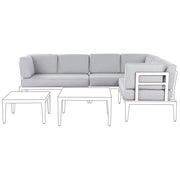 Set di copricuscini da giardino da seduta grigio chiaro cuscini da esterno