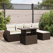 Set Divano da Giardino 6 pz con Cuscini Marrone in Polyrattan 3326624