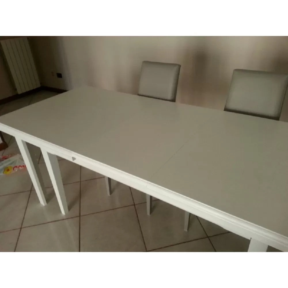 Tavolo classico rettangolare allungabile 180x100 bianco (744) - Mobili 2G