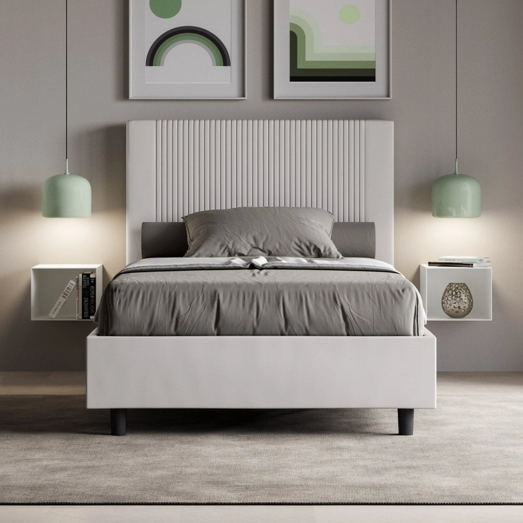 Letto Matrimoniale Extra Large 190x190 cm con Rete Goya Bianco