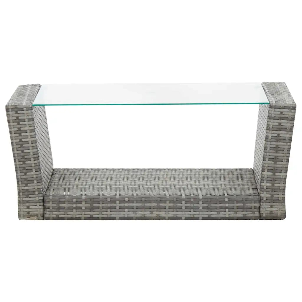 Set Divani da Giardino 4 pz con Cuscini in Polyrattan Grigio 46086
