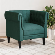 Poltrona Chesterfield Verde Scuro in Tessuto 372542