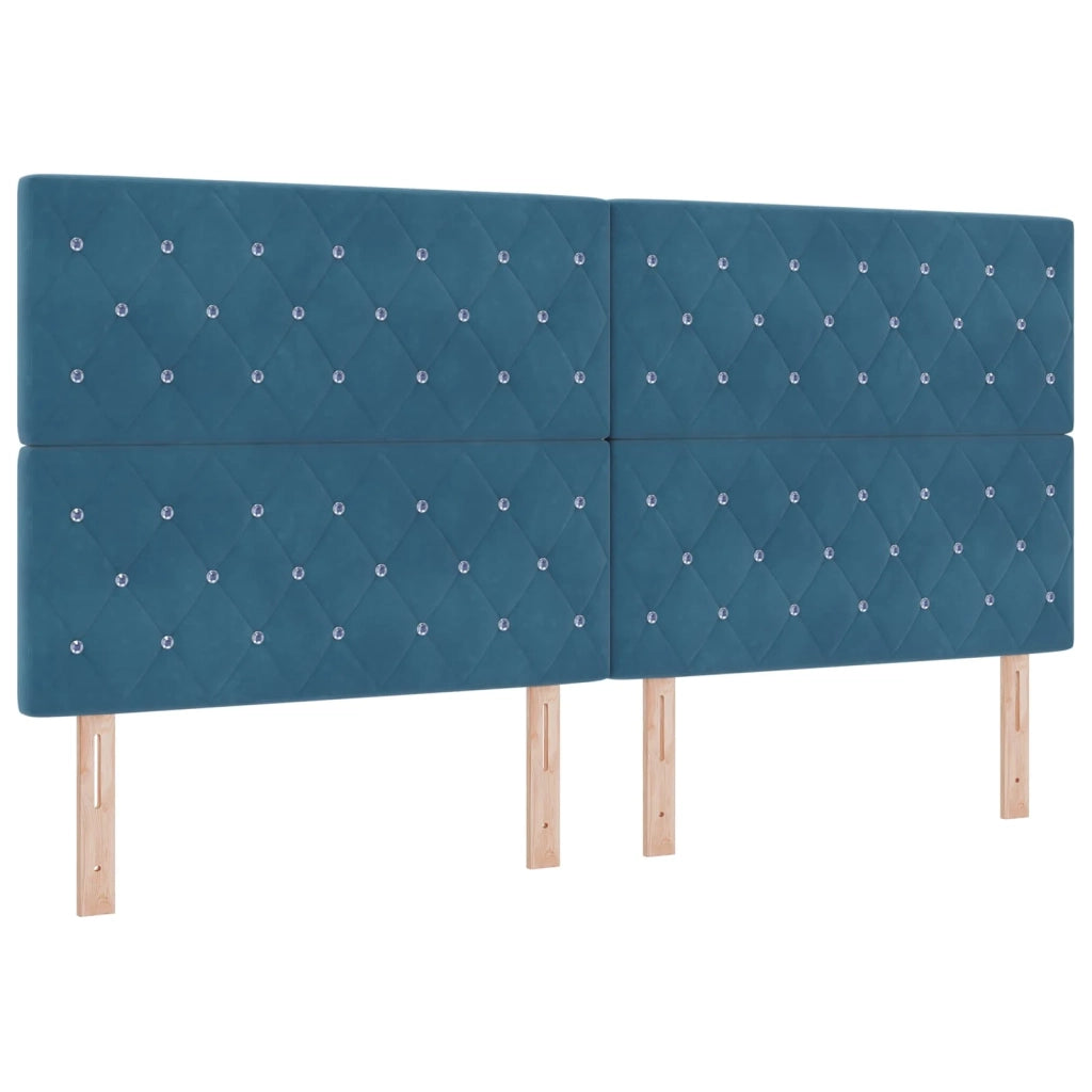 Letto Ottomano con Materasso e LED Blu scuro 200 x 200 cm 3458488