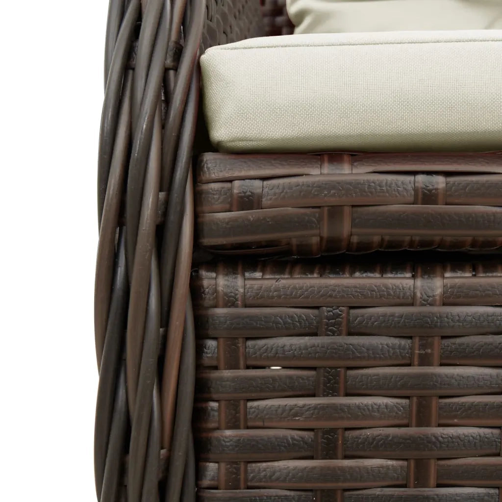 Set da Pranzo da Giardino 9pz con Cuscini Marrone in Polyrattan 3262782