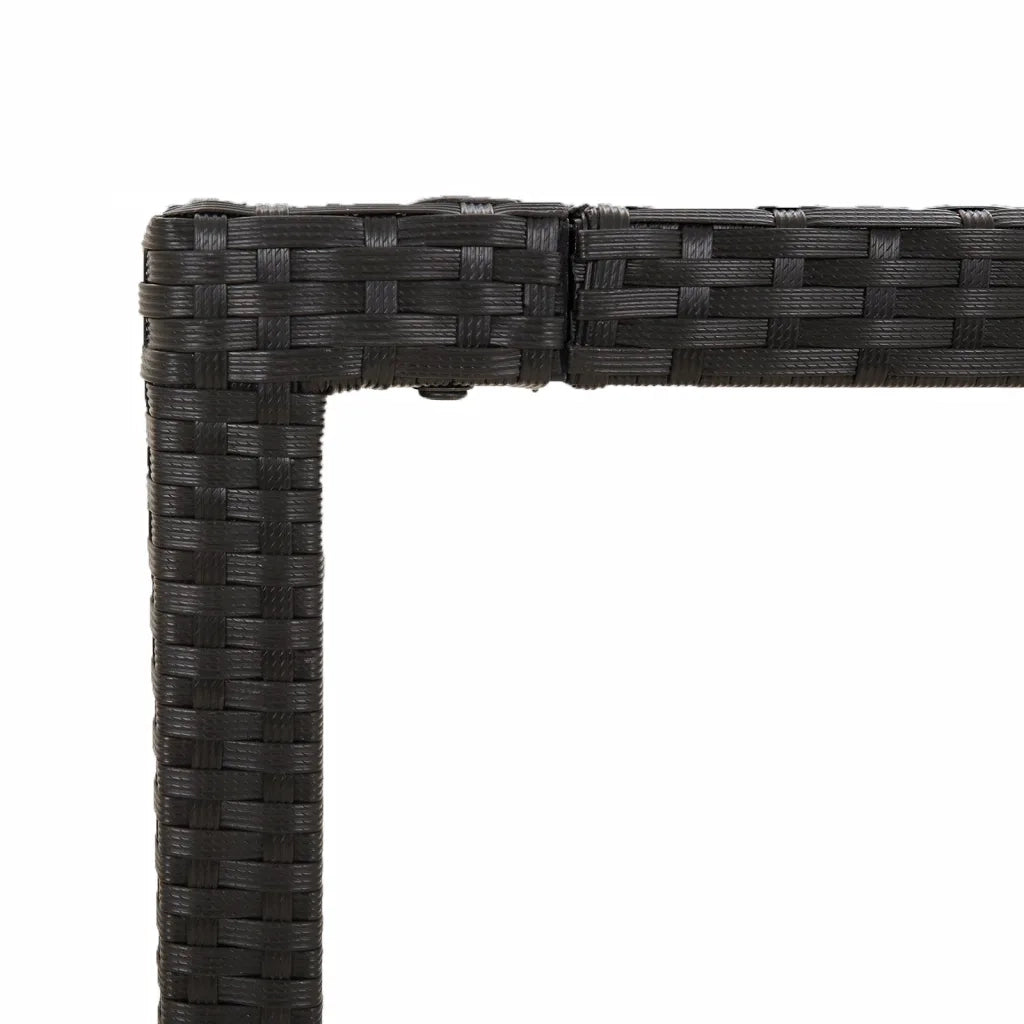 Set da Pranzo da Giardino 7 pz Nero con Cuscini in Polyrattan 3212632