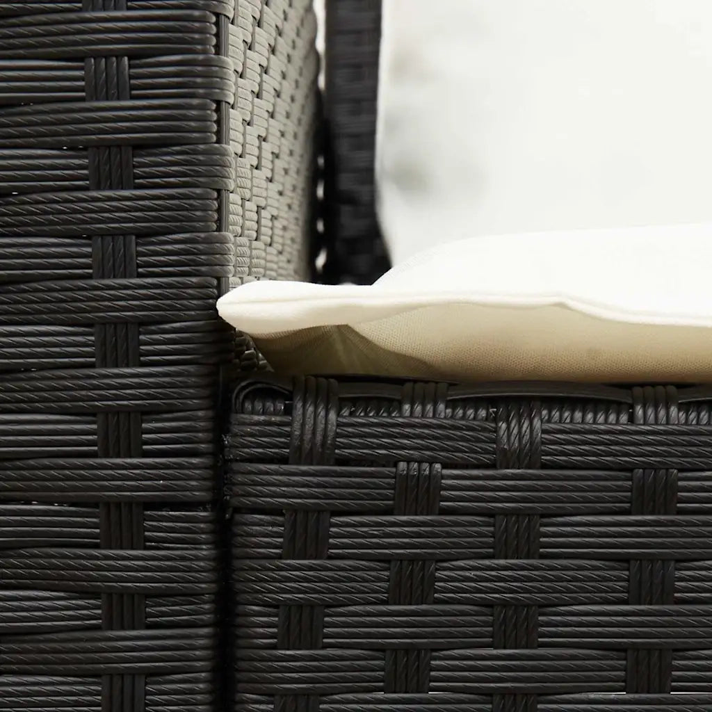 Divano da Giardino con Cuscini in Polyrattan Nero 3365328