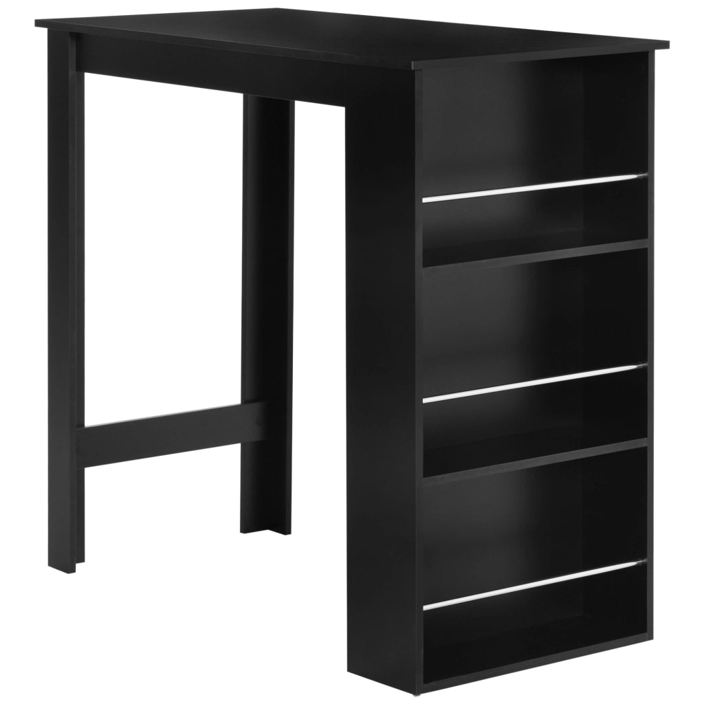 Tavolo da bar ¨C Minimal ¨C 112x57x106 cm, nero, 3 ripiani
