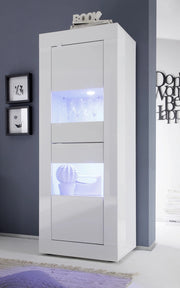 Mobile Alto da Salotto 2 Porte 61x43x162cm TFT  Basic Bianco Lucido