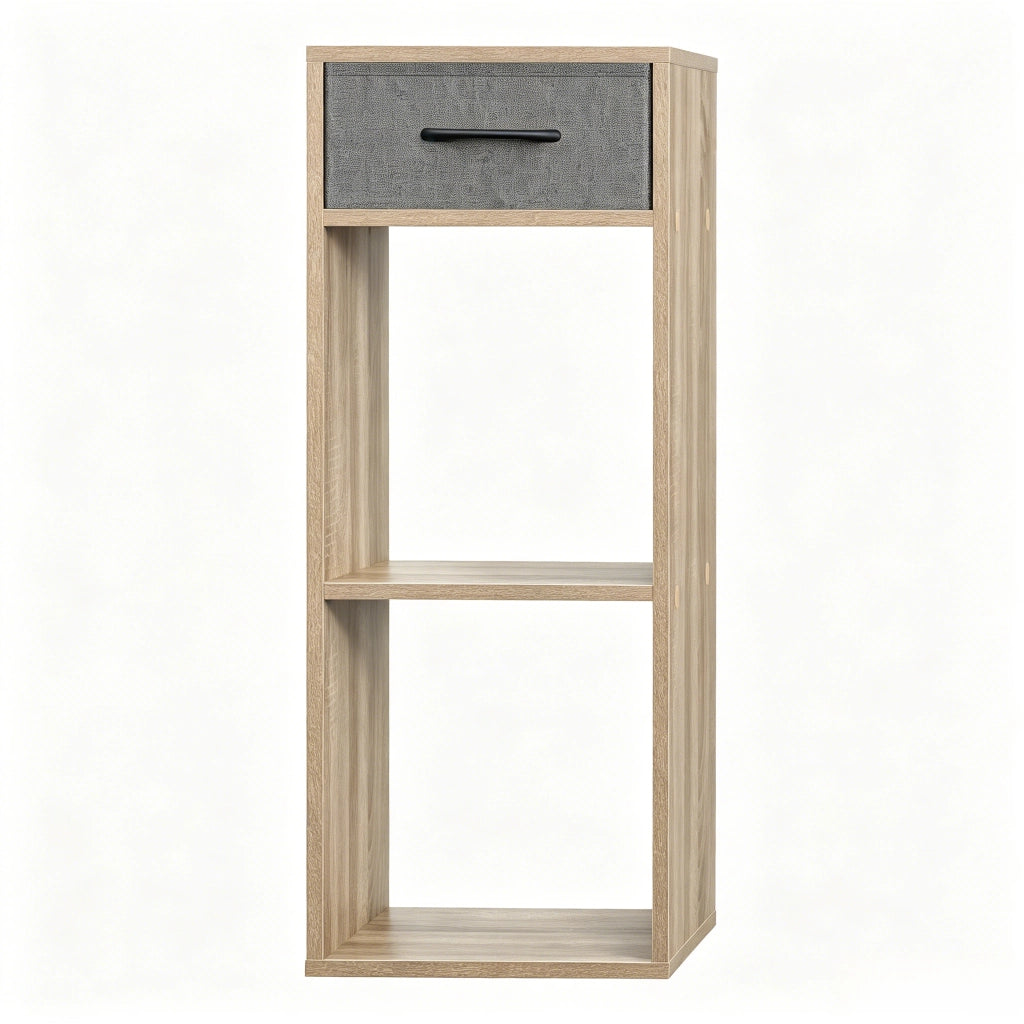 LIBRERIA A CUBI con cassetto, 32 x 30 cm, legno ingegnerizzato, grigio