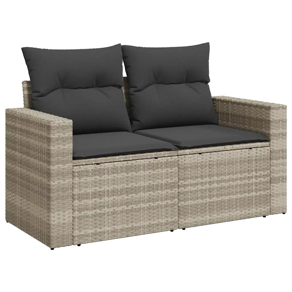 Set Divano da Giardino 5pz con Cuscini Grigio Chiaro Polyrattan 3326243