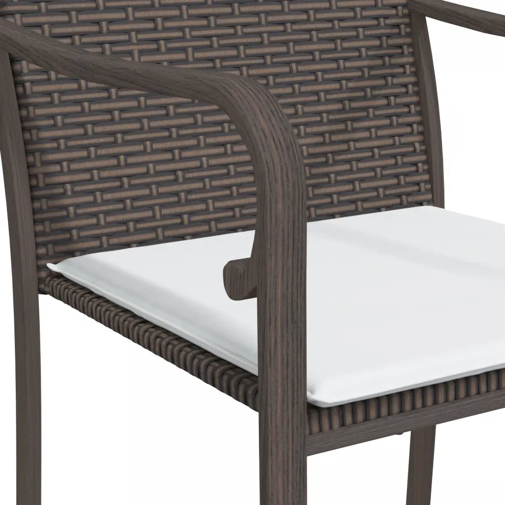 Set Pranzo da Giardino 5pz con Cuscini in Polyrattan e Acciaio 3186961