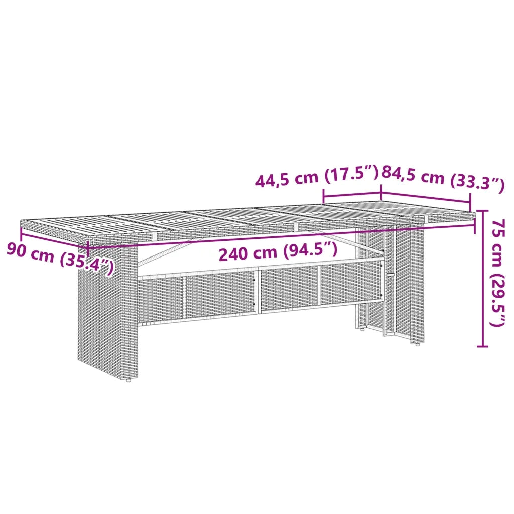 Set da Bistrò da Giardino 11 pz con Cuscini Nero in Polyrattan 3277233