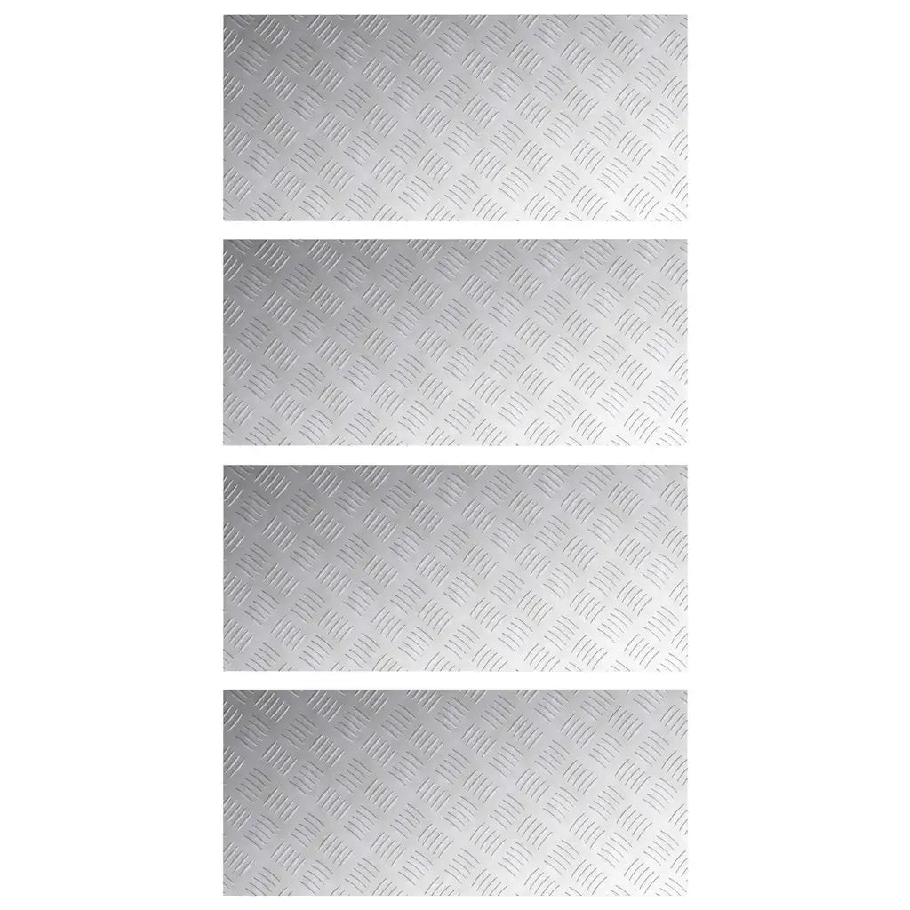 Gradini per Scale 4 pz | Tappetini per scale autoadesivi Argento 90 x 40 cm Alluminio