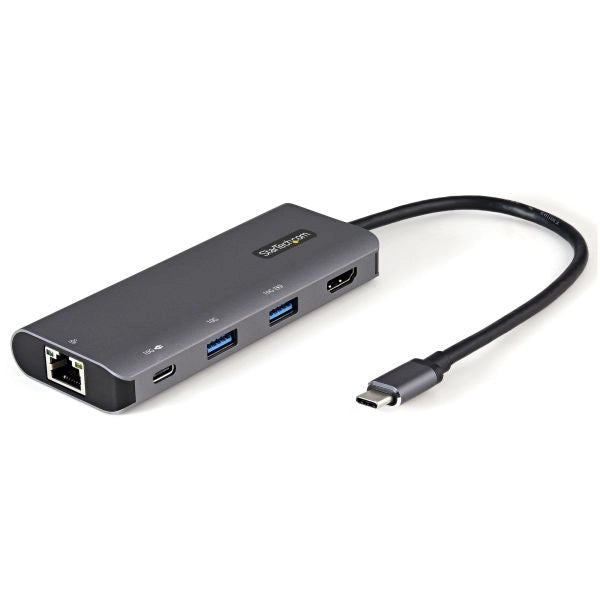 Startech.com adattatore multiporta usb c da viaggio - convertitore video usb type-c hdmi 4k 30hz - mini docking station usb tipo c a hdmi power delivery 100w - usb 3.1 gen 2 hub 10gbps - cavo 25cm - DKT31CHPDL