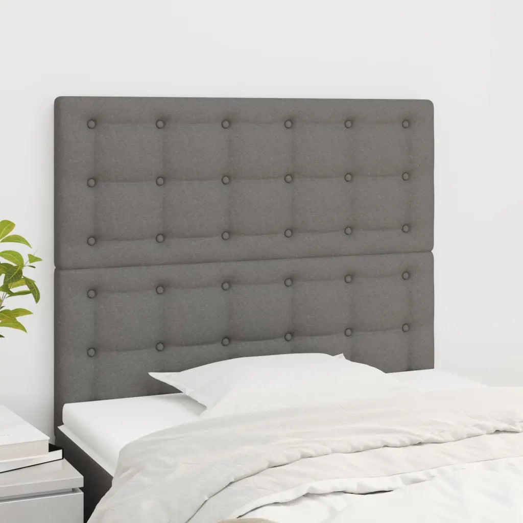 Testiera | Testata Grigio Scuro 100x5x118/128 cm Tessuto