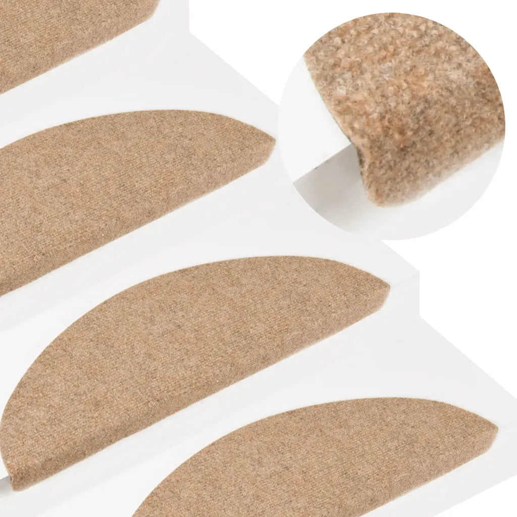 Tappetini Autoadesivi per Scale 10 pz | Gradini per Scale Beige 56x17x3 cm