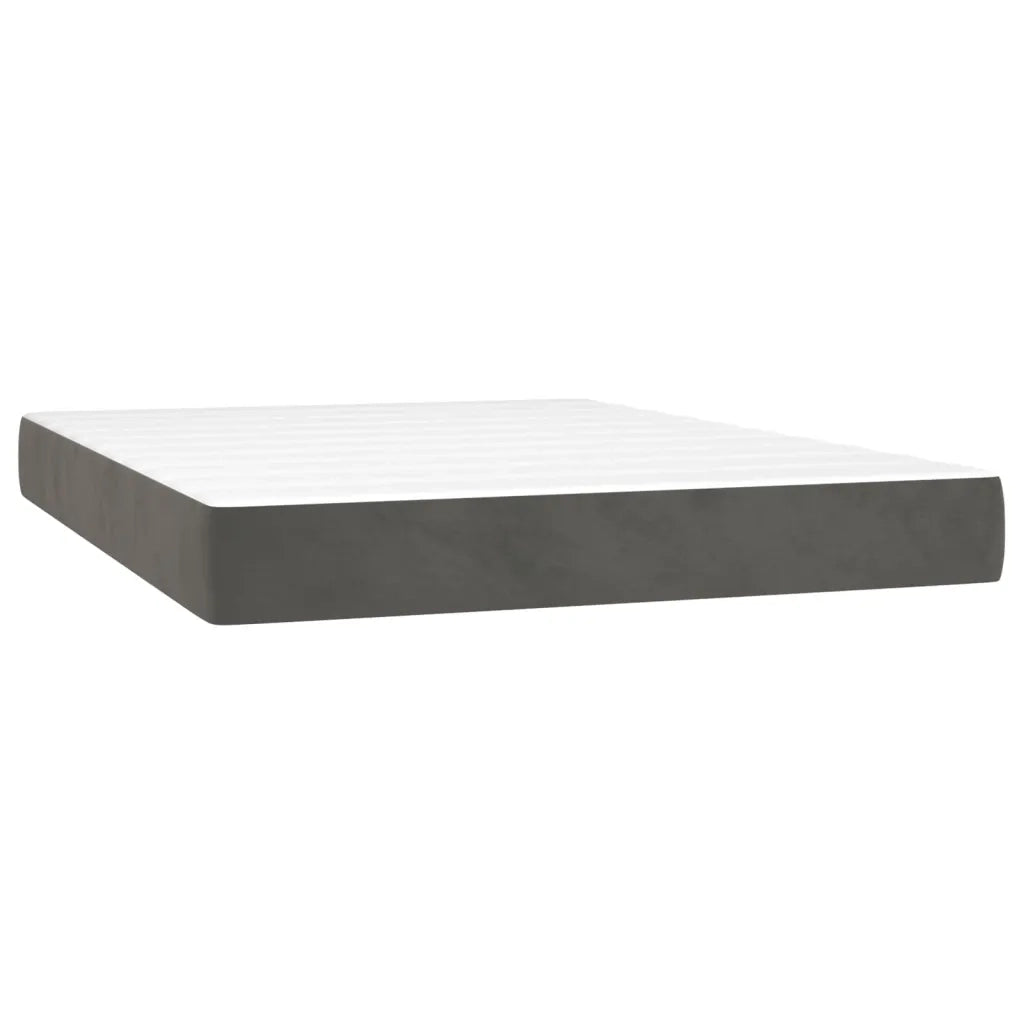 Letto a Molle con Materasso e LED Grigio Scuro 140x200 cm 3136306
