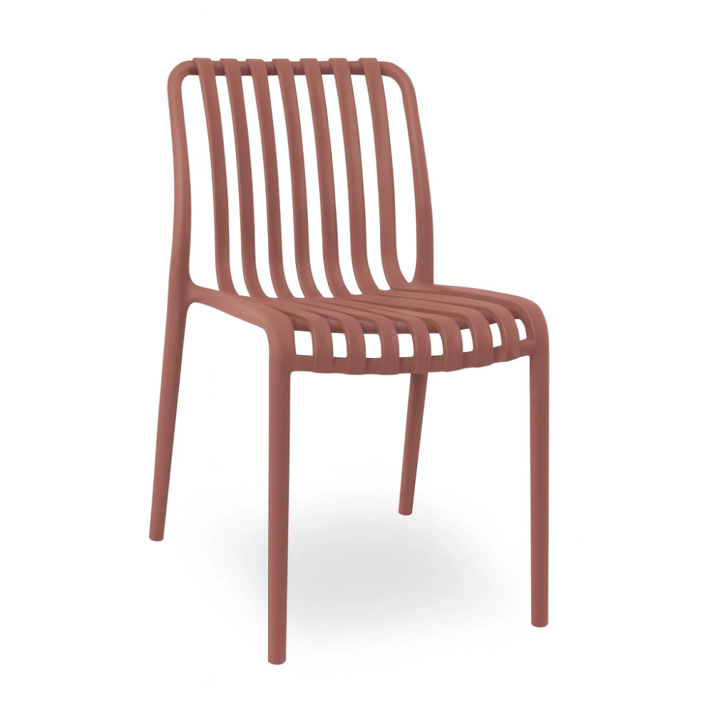 Sedia da esterno Iside in plastica resistente, comfort premium rosso mattone