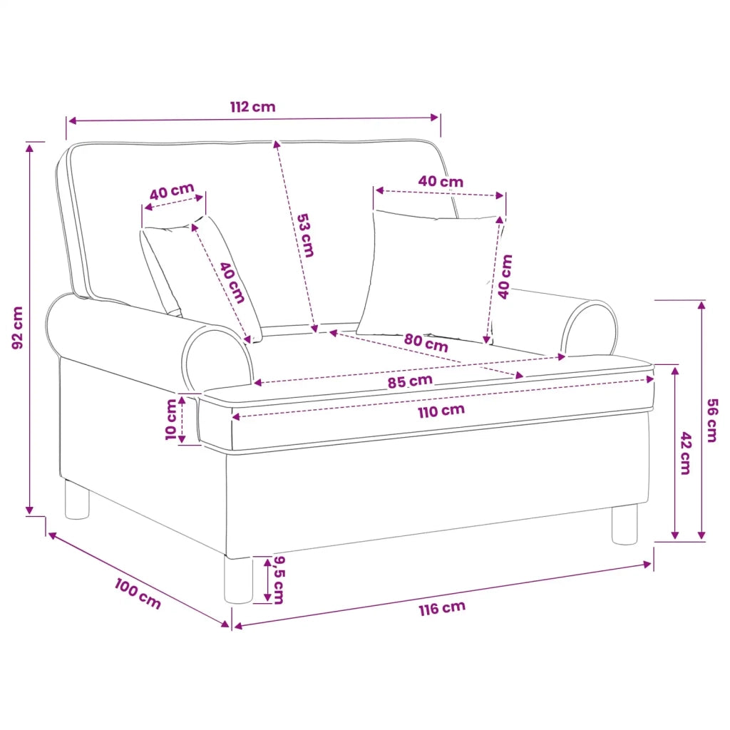 Poltrona con cuscini Nero Tessuto 42043506