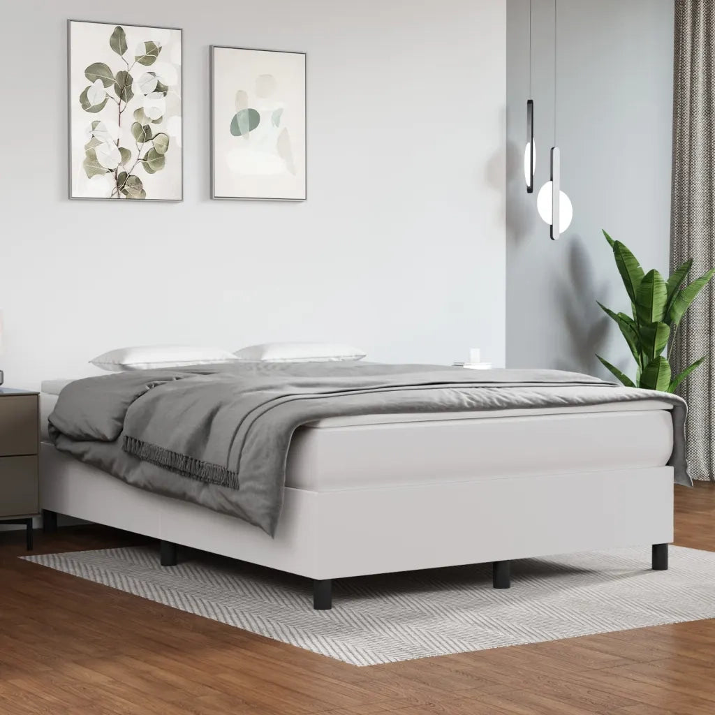 Struttura Letto a Rete a Molle Bianco 140x200 cm in Similpelle