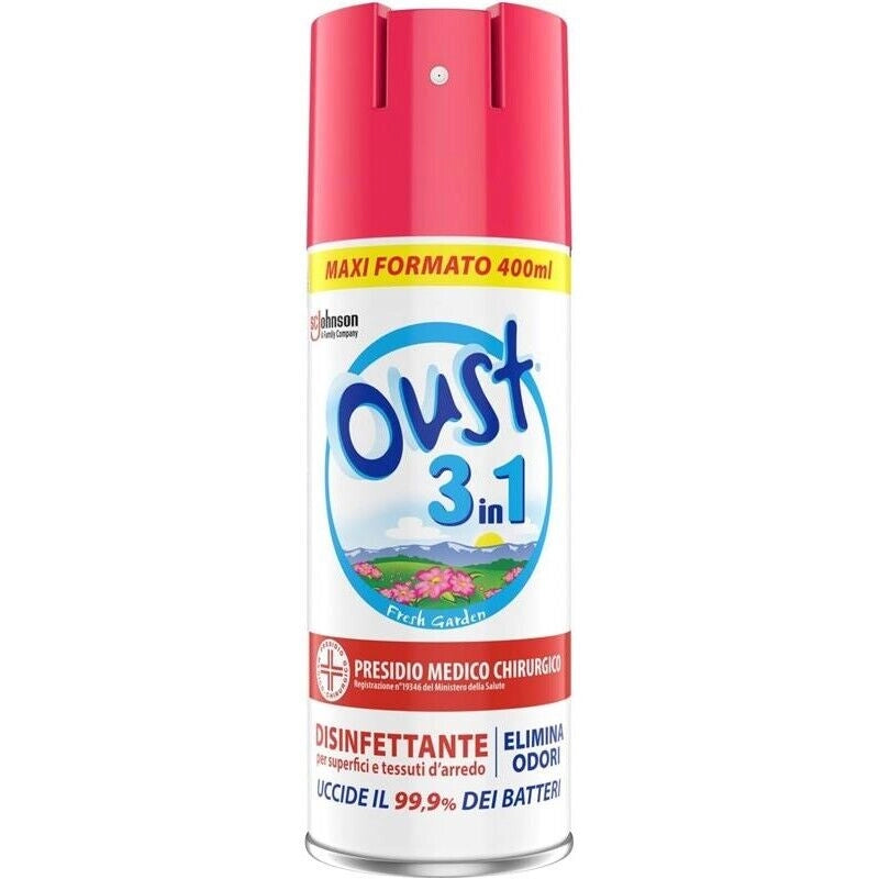 OUST 3 IN 1 SPRAY ELIMINA ODORI DISINFETTANTE DA 400 ML OPENAIR ROSA