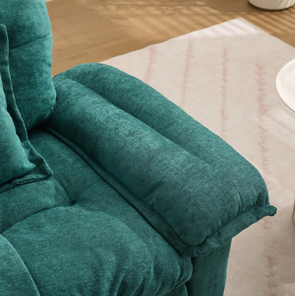 Set divani in chenille 2 pezzi: poltrona singola e divano a 2 posti con imbottitura a doppio strato e cuscini decorativi
