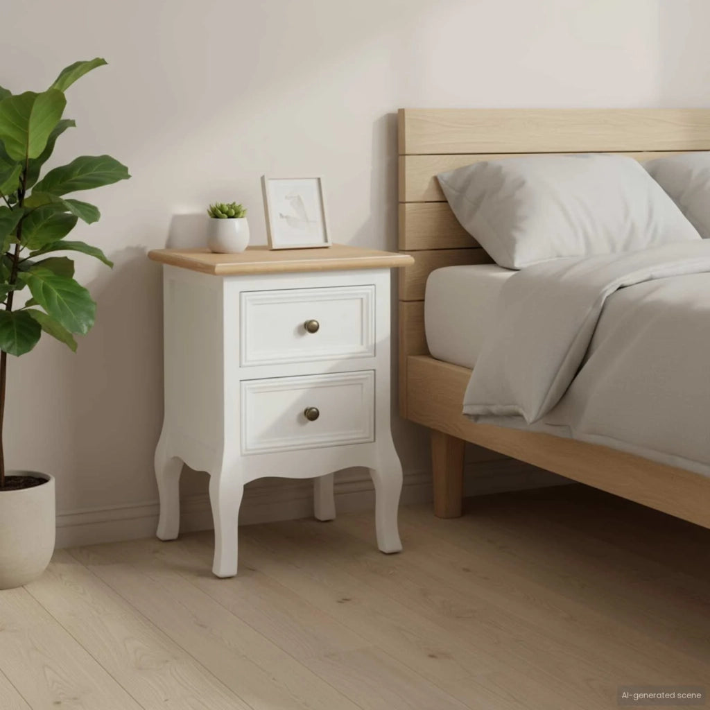 Comodini Bianchi 2 pz 35x30x49 cm in MDF 280037