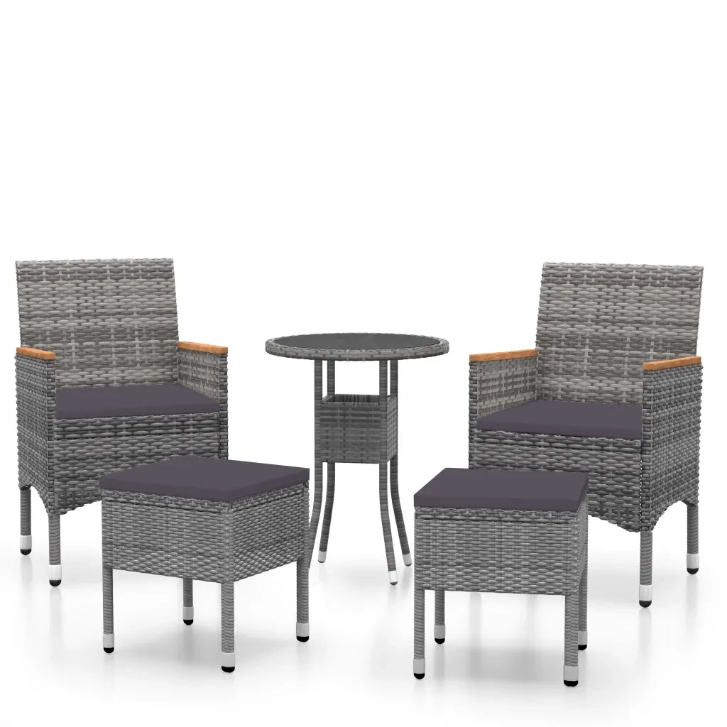 Set Divani da Giardino 5 pz in Polyrattan Grigio 3058475