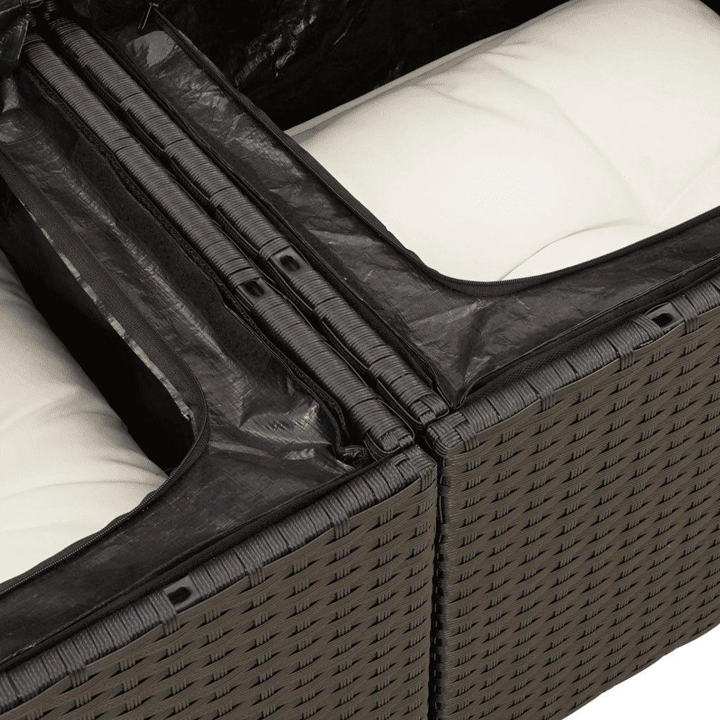 Set Divani da Giardino con Cuscini 7pz Nero Polyrattan 3260313