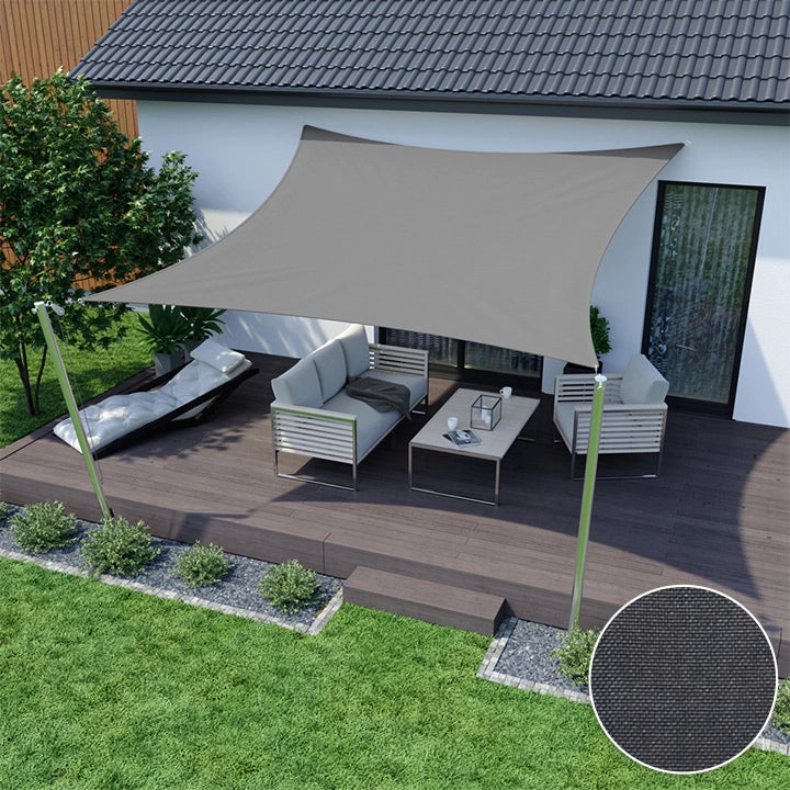AIO FACTORY 5x5 m Vela Ombreggiante Impermeabile Grigio Scuro - Protezione Solare da Giardino