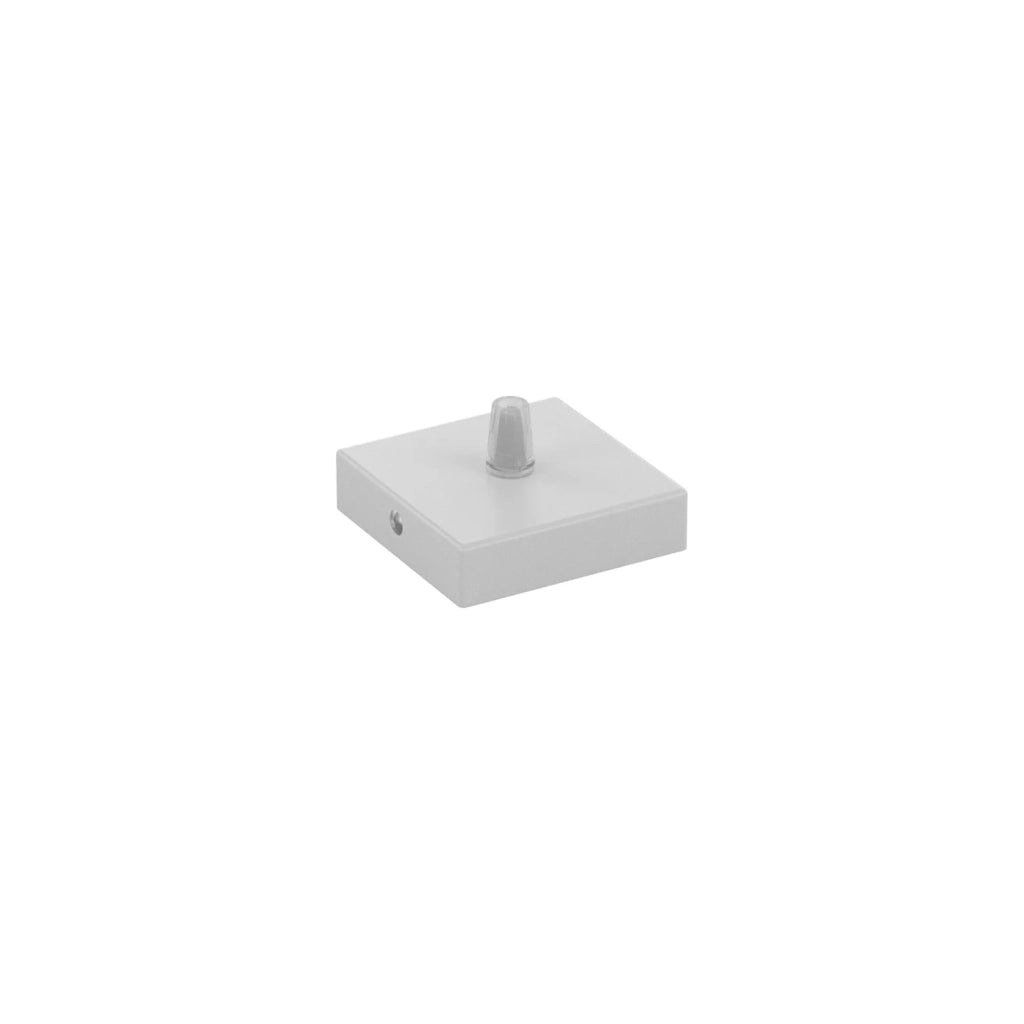 Rosone Quadrato Metallo Bianco 1 Foro 8X8Cm