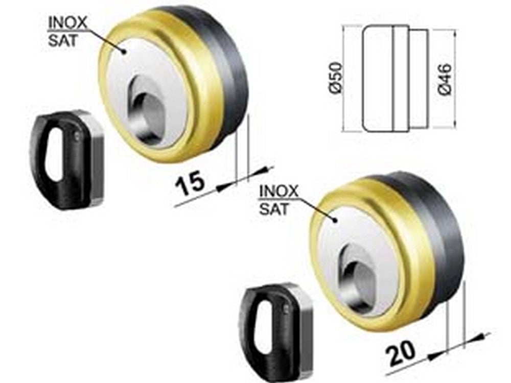 1pz defender magnetico mag monolito inox ottone lucido verniciato cod:ferx.fer438995