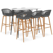 Set da Bar 7 pz Bianco e Grigio 3057422
