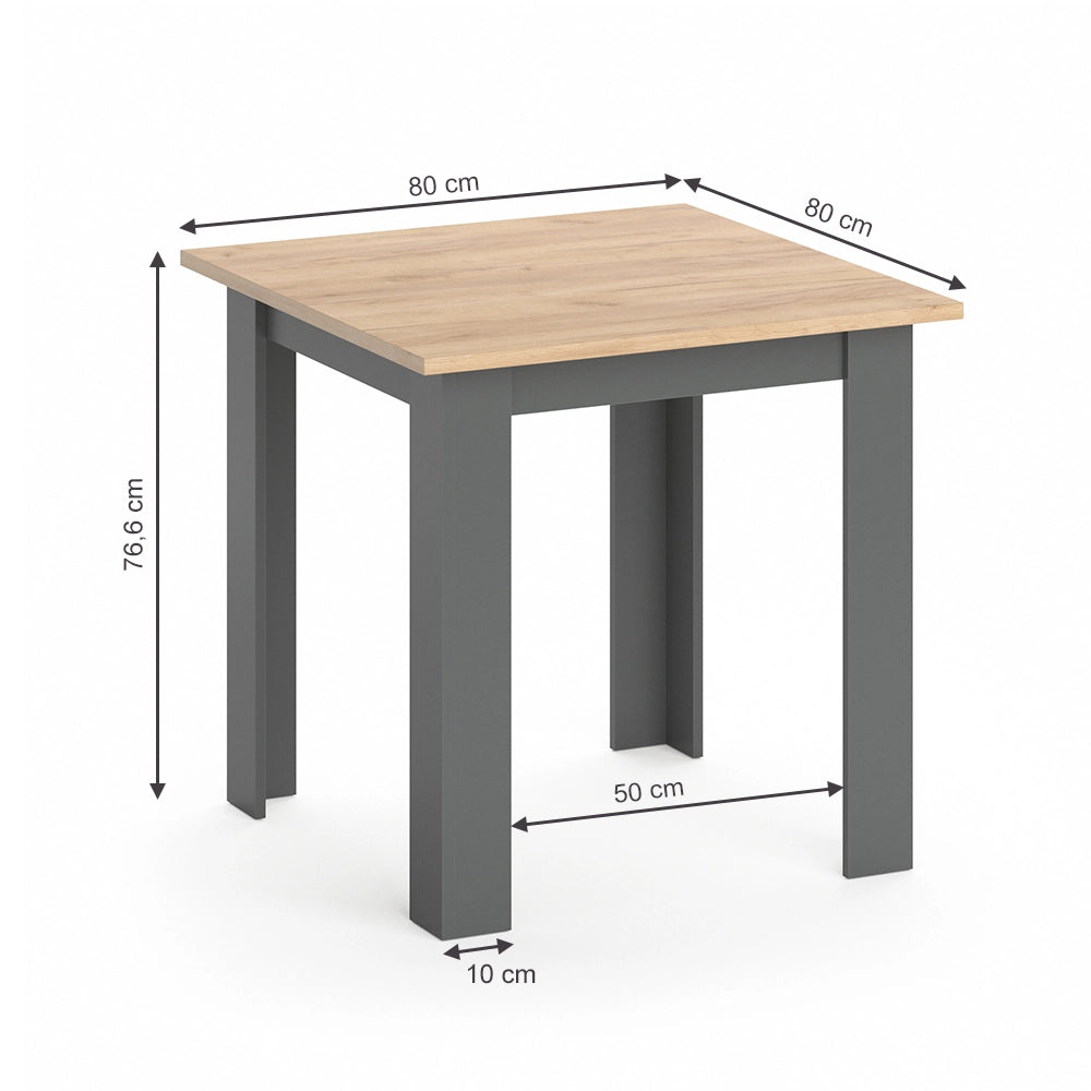 Vicco Tavolo da pranzo Quercia dorata 80 x 80 cm