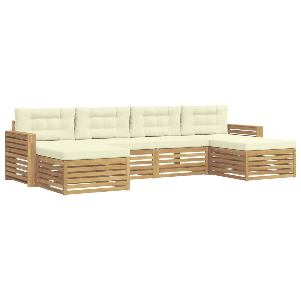 Set di divani da esterno 6 pz Bianco e Crema 3390930