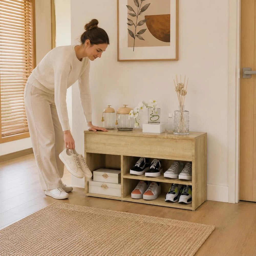 Shoe Bench Sonoma Oak 80x30x45 Cm Wood Composite
