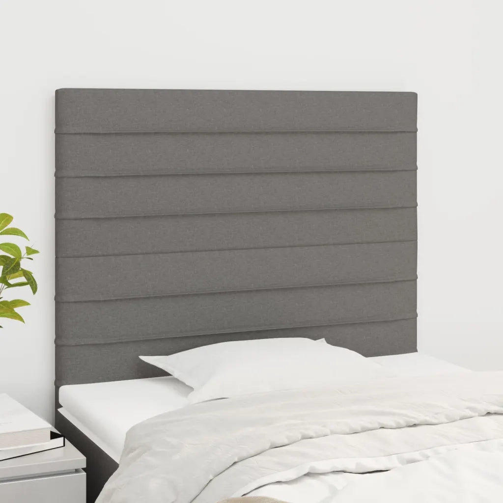 Testiera | Testata Grigio Scuro 100x5x118/128 cm Tessuto