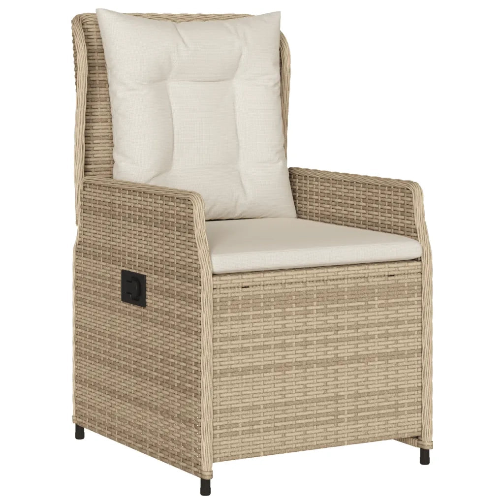 Set da Pranzo da Giardino 9 pz con Cuscini Beige in Polyrattan 3262792