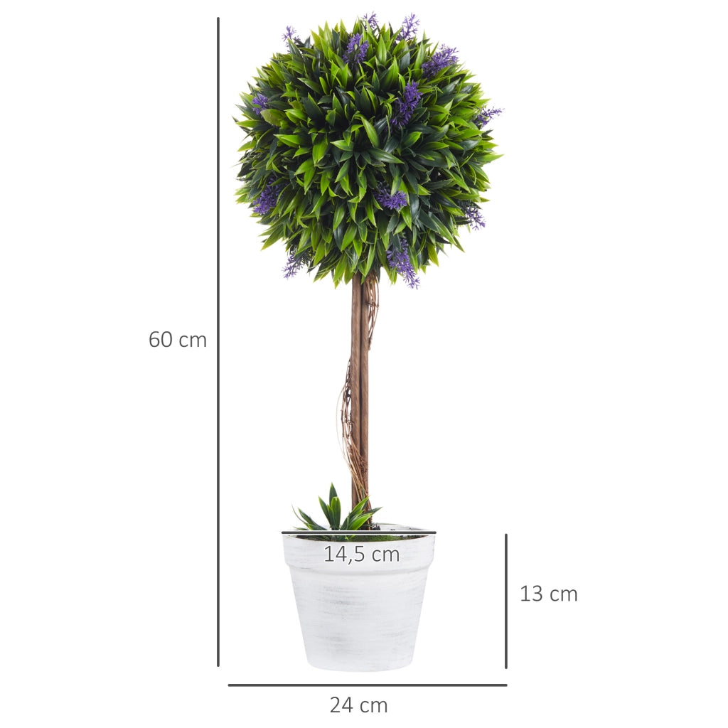 2 piante artificiali lavanda con vaso ¨C Minimal ¨C 60 cm verde