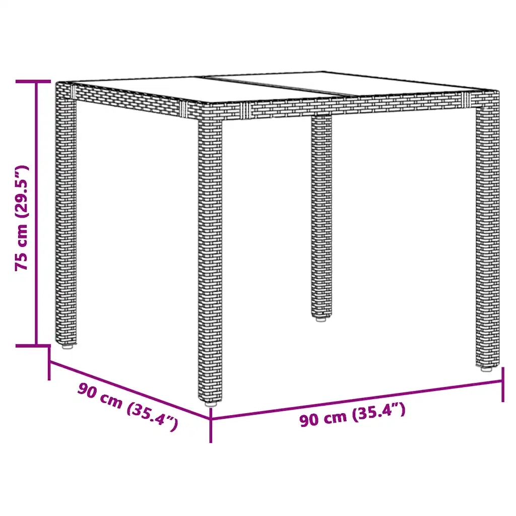 Set Bistrò da Giardino 5 pz con Cuscini in Polyrattan Nero 3277136