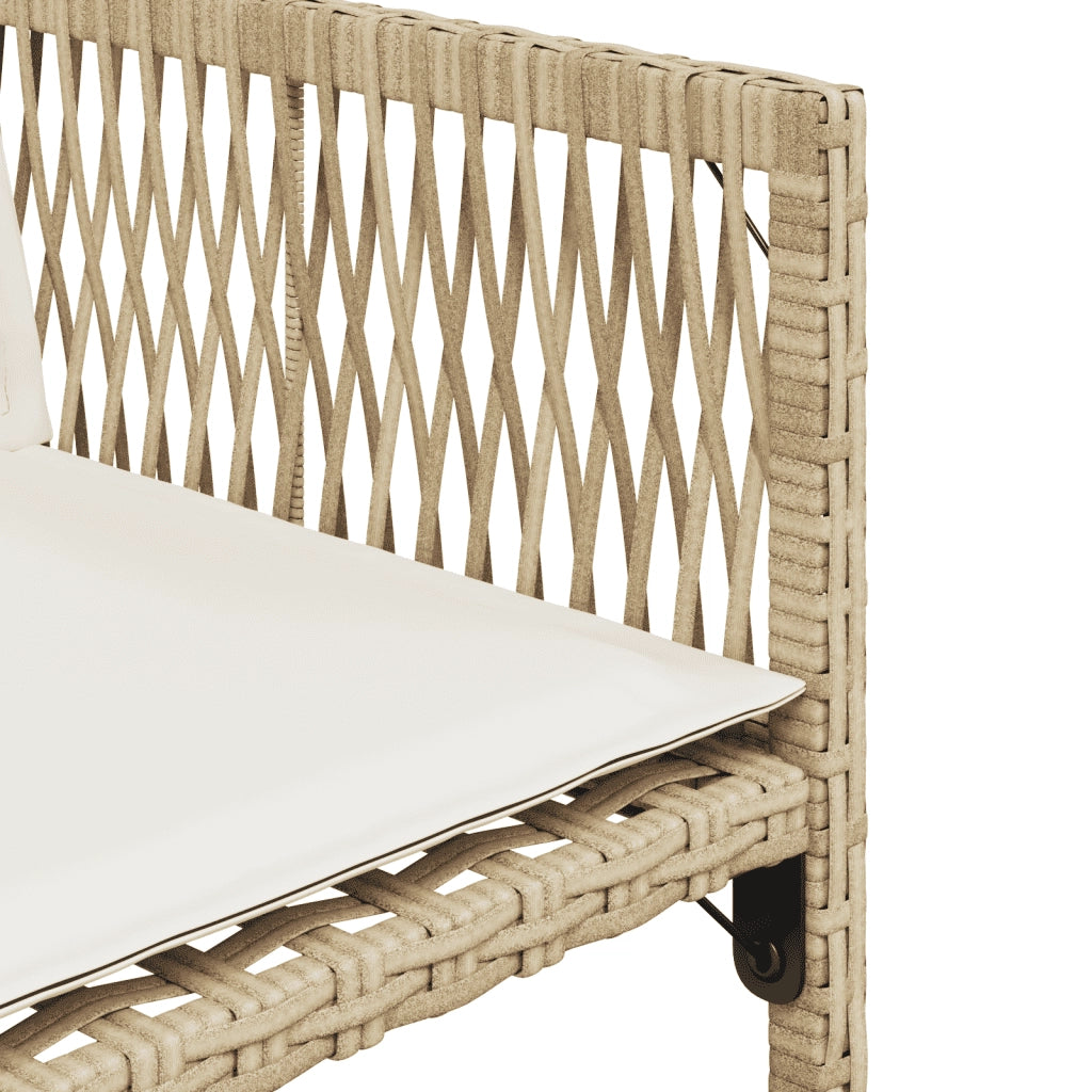 Set da Pranzo da Giardino 9 pz con Cuscini Beige in Polyrattan 3211462
