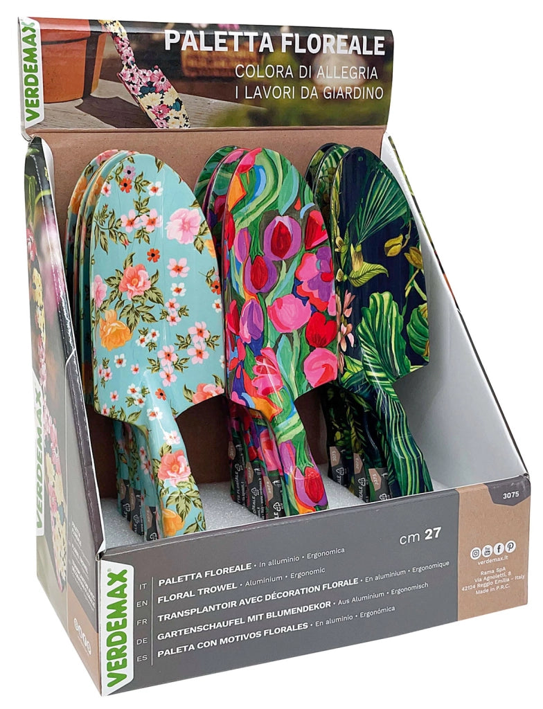 Paletta da Giardino Design Floreale 27 cm in Alluminio