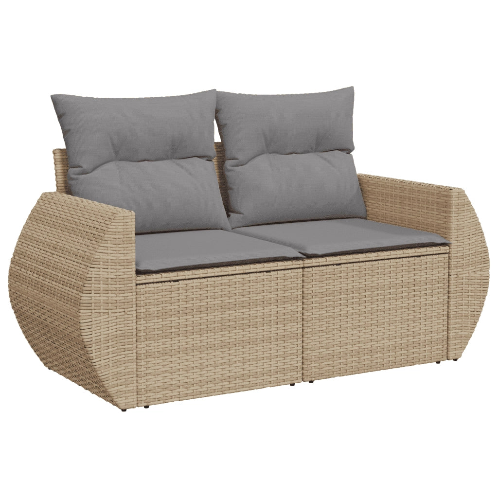 Set Divano da Giardino 8 pz con Cuscini Beige in Polyrattan 3254096