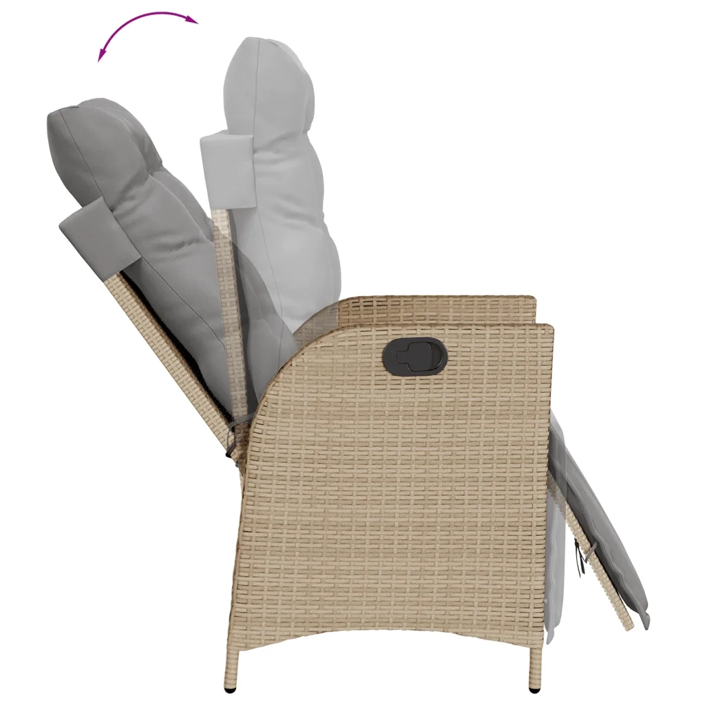 Set Pranzo da Giardino 3 pz con Cuscini Beige Misto Polyrattan 3213448