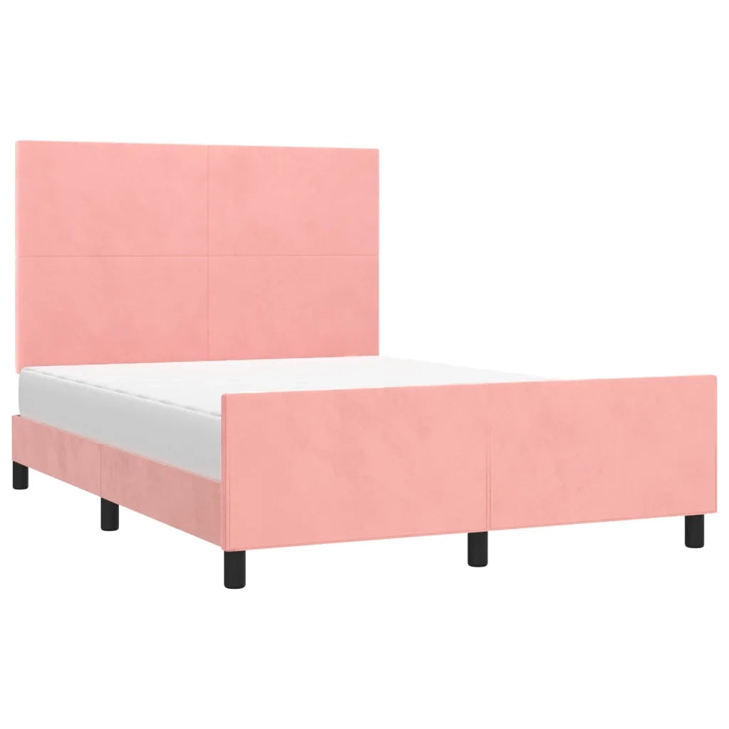 Giroletto con Testiera Rosa 140x190 cm in Velluto