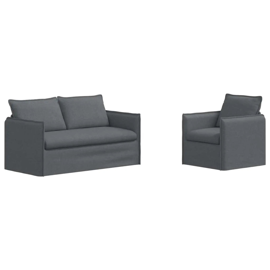 Set di divani 2 pcs Grigio Scuro 156 x 82 x 85 cm Tessuto 3407568