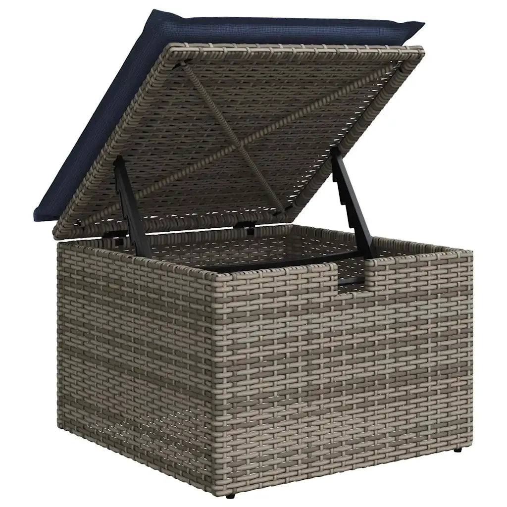 Set di divani con cuscino 6 pcs Grigio e Blu Navy polyrattan 3359224