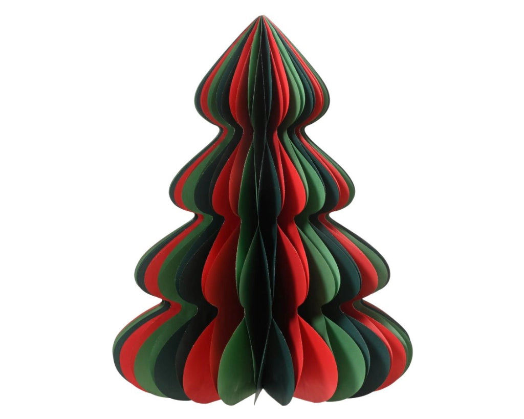 ALBERO DI CARTA ROSSO E VERDE DIAM 48X60H CM